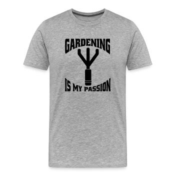 Hobby Gardener Garden Gardener Orchard Gift - Men's Premium Organic T-Shirt - heather grey - Front - Damien (186cm)