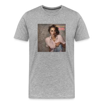 Les femmes fortes sont fières d’elles-mêmes - T-shirt bio Premium Homme - gris chiné - Devant - Damien (186cm)