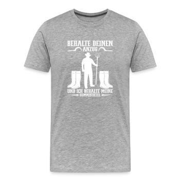Landwirt Traktorfahrer Landmaschine Gülle Bauer - Männer Premium Bio T-Shirt - Grau meliert - Vorne - Damien (186cm)