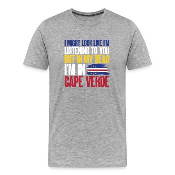 Kap Verde Flagge Cabo Verde Flagge - Männer Premium Bio T-Shirt - Grau meliert - Vorne - Damien (186cm)