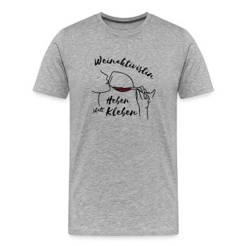 "Weinaktivistin Heben statt Kleben" - witziges - Männer Premium Bio T-Shirt - Grau meliert - Vorne - Damien (186cm)