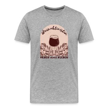 "Weinaktivistin Heben statt Kleben" - witziges - Männer Premium Bio T-Shirt - Grau meliert - Vorne - Damien (186cm)