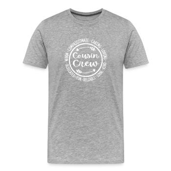 Cousin Crew Matching Cousins Club Familie Matching - Männer Premium Bio T-Shirt - Grau meliert - Vorne - Damien (186cm)