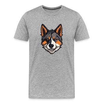 Akita Dog Head - Men's Premium Organic T-Shirt - heather grey - Front - Damien (186cm)