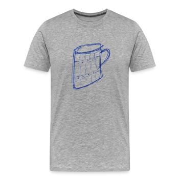 pichet pour blanc - T-shirt bio Premium Homme - gris chiné - Devant - Damien (186cm)