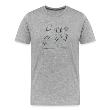 sketchbookpage 2 for white - Männer Premium Bio T-Shirt - Grau meliert - Vorne - Damien (186cm)