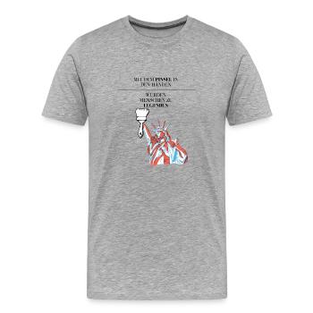 Die Legende, der Maler, ist da! - Männer Premium Bio T-Shirt - Grau meliert - Vorne - Damien (186cm)