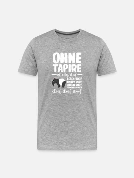 Tapir - Männer Premium Bio T-Shirt - Grau meliert