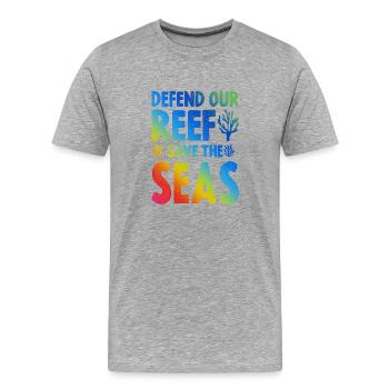 save the sea - Männer Premium Bio T-Shirt - Grau meliert - Vorne - Damien (186cm)