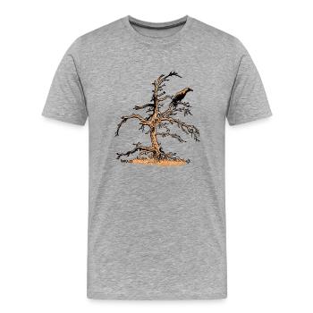 Pin et Corbeau - T-shirt bio Premium Homme - gris chiné - Devant - Damien (186cm)