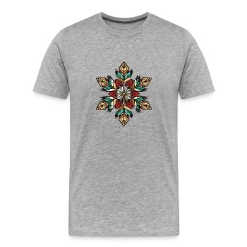 Frost Symbol Winter Snow Star - Men's Premium Organic T-Shirt - heather grey - Front - Damien (186cm)