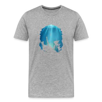 Wrack Taucher Geschenk für Schiffswrack - Männer Premium Bio T-Shirt - Grau meliert - Vorne - Damien (186cm)