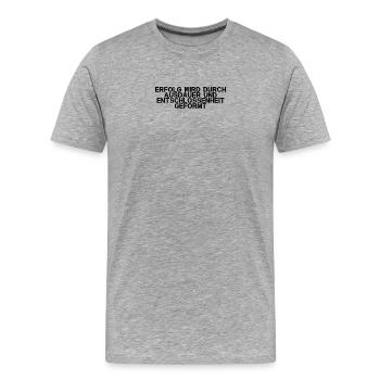 Fitness - Erfolg wird durch Ausdauer und - Männer Premium Bio T-Shirt - Grau meliert - Vorne - Damien (186cm)