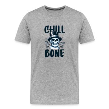 Frissonner jusqu’aux os - T-shirt bio Premium Homme - gris chiné - Devant - Damien (186cm)