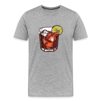 Limonade Drink Symbol - Männer Premium Bio T-Shirt - Grau meliert - Vorne - Damien (186cm)