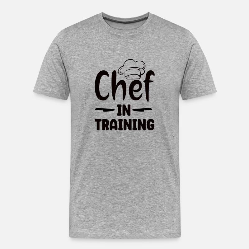 Chef in Training - Männer Premium Bio T-Shirt - Grau meliert
