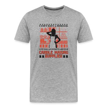 excessive amount of candle-making supplies. - Men's Premium Organic T-Shirt - heather grey - Front - Damien (186cm)