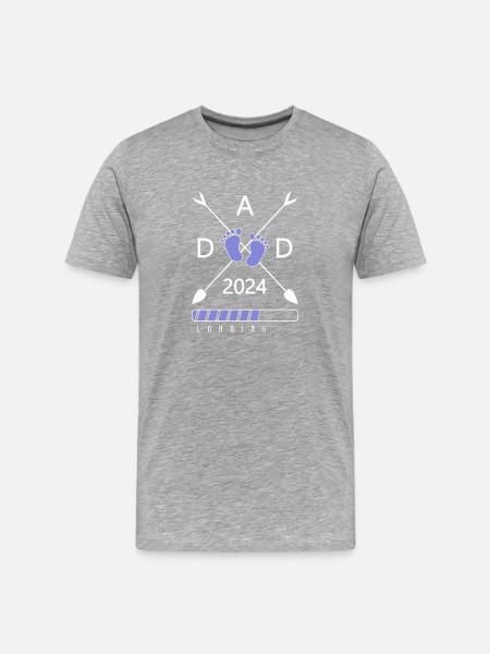 dad 2024 loading - Männer Premium Bio T-Shirt - Grau meliert