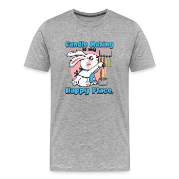 Das Kerzenmachen ist mein glücklicher Ort. - Männer Premium Bio T-Shirt - Grau meliert - Vorne - Damien (186cm)