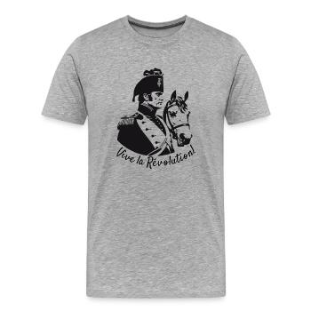 Vive la Révolution mit einem Pferd - Männer Premium Bio T-Shirt - Grau meliert - Vorne - Damien (186cm)