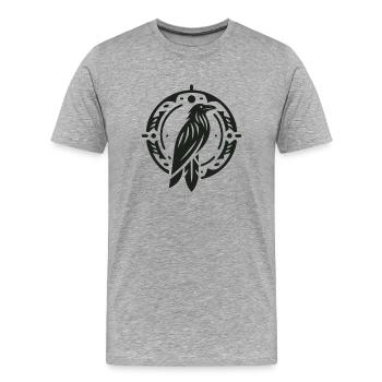 Rabe Indianer Tierkreiszeichen - Männer Premium Bio T-Shirt - Grau meliert - Vorne - Damien (186cm)