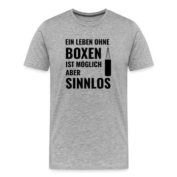 Boxen Boxsport Kampfsport Motto - Männer Premium Bio T-Shirt - Grau meliert - Vorne - Damien (186cm)
