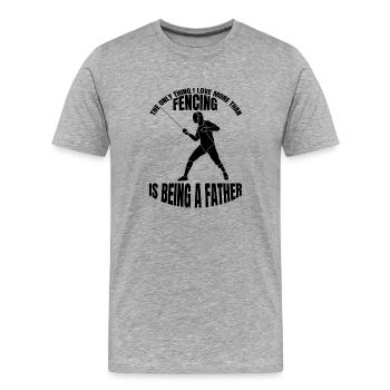 Escrime Cadeau Escrime Escrime Sport Escrime Formation - T-shirt bio Premium Homme - gris chiné - Devant - Damien (186cm)