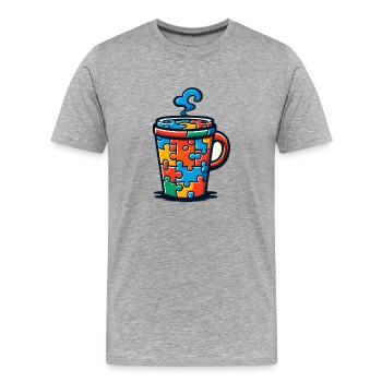 Puzzle Lover Jigzaw Puzzle Brettspiel Puzzler - Männer Premium Bio T-Shirt - Grau meliert - Vorne - Damien (186cm)