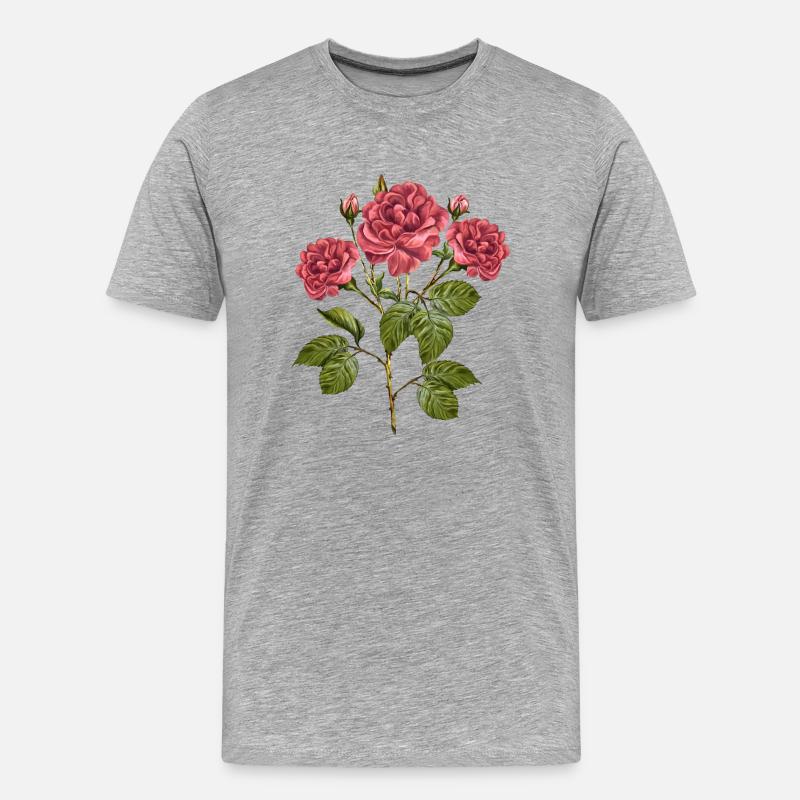 Blumen - Männer Premium Bio T-Shirt - Grau meliert