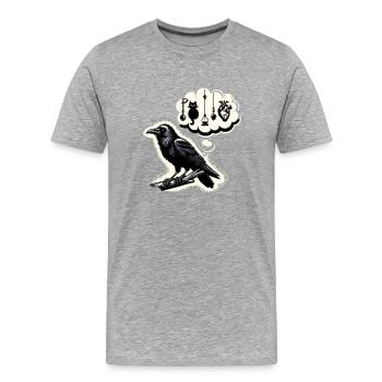 Edgar Allan Poe Fan, Klassische Literatur, - Männer Premium Bio T-Shirt - Grau meliert - Vorne - Damien (186cm)