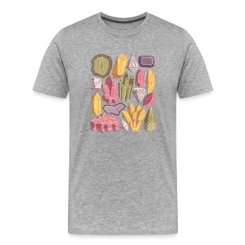 Kristalle Edelsteine Mineralien Diamanten - Männer Premium Bio T-Shirt - Grau meliert - Vorne - Damien (186cm)