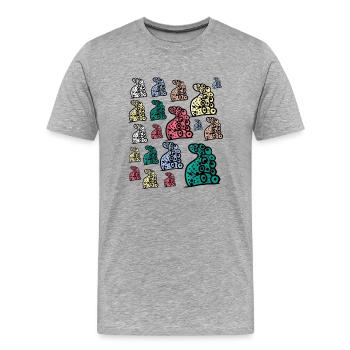 Meeresfan - Oktopus bunt - Tentakel - Packung - Männer Premium Bio T-Shirt - Grau meliert - Vorne - Damien (186cm)