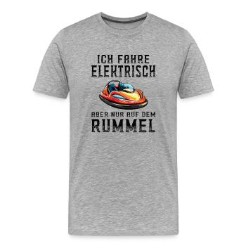 Ich fahre Elektrisch Kirmes Autoscooter - Männer Premium Bio T-Shirt - Grau meliert - Vorne - Damien (186cm)