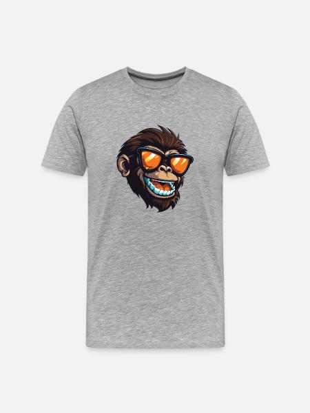 Rhino Head Portrait Cool - Men's Premium Organic T-Shirt - heather grey