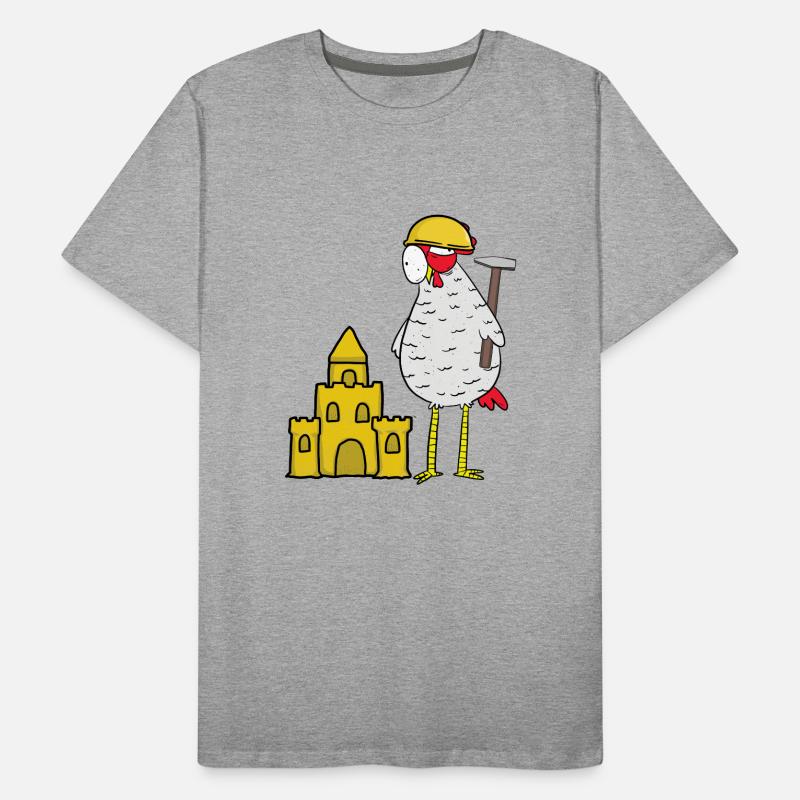 Artisan Poulet Château De Sable Construction Construction Construction Constructeur T-shirt bio Premium Homme