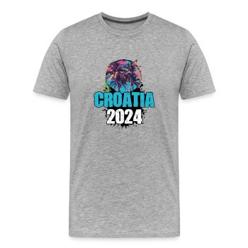 Croatie 2024 Travel Tour Team - T-shirt bio Premium Homme - gris chiné - Devant - Damien (186cm)