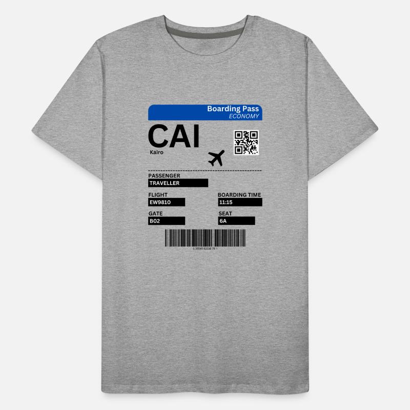 Cairo Egypt Flight Ticket Cairo Holiday Idea Men's Premium Organic T-Shirt