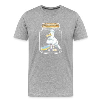 lustige Möwen Toristen Sovinier maritim Möwe - Männer Premium Bio T-Shirt - Grau meliert - Vorne - Damien (186cm)