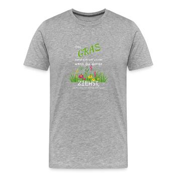 Hetz mich nicht - Männer Premium Bio T-Shirt - Grau meliert - Vorne - Damien (186cm)