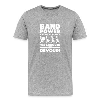 Band Power Stunde Um Stunde Erobern Und - Männer Premium Bio T-Shirt - Grau meliert - Vorne - Damien (186cm)