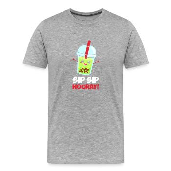 Sip Sip Hourra - T-shirt bio Premium Homme - gris chiné - Devant - Damien (186cm)