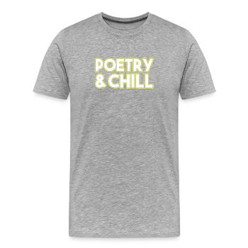 Poésie et détente - T-shirt bio Premium Homme - gris chiné - Devant - Damien (186cm)