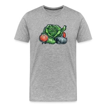Permakultur Lebensmittel Compost - Männer Premium Bio T-Shirt - Grau meliert - Vorne - Damien (186cm)