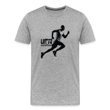Conception de la course pour les coureurs au marathon - T-shirt bio Premium Homme - gris chiné - Devant - Damien (186cm)