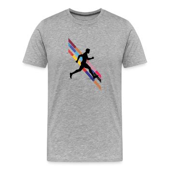 Conception de course pour les coureurs au marathon - T-shirt bio Premium Homme - gris chiné - Devant - Damien (186cm)