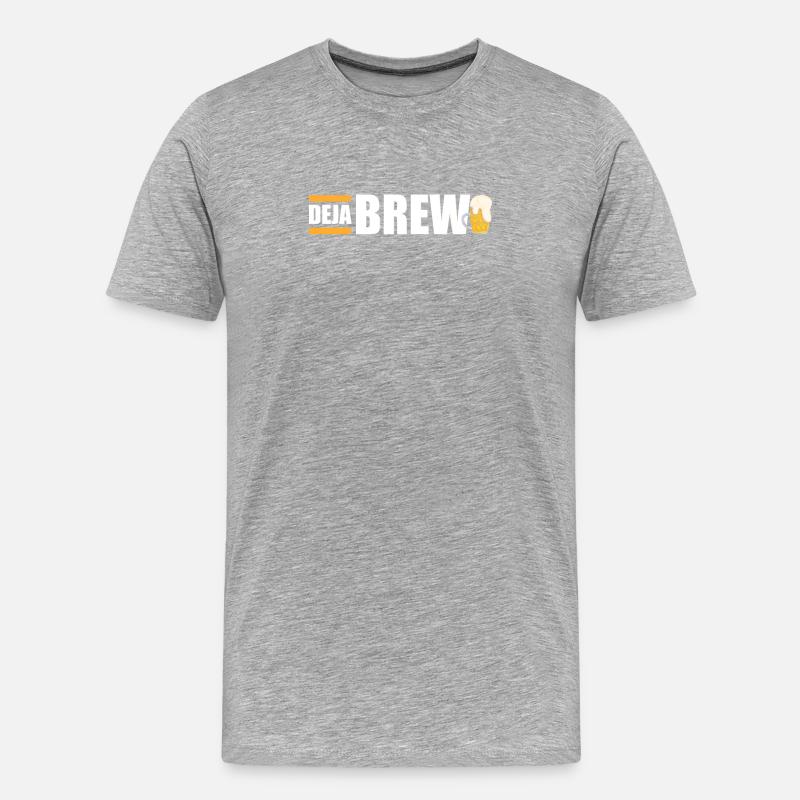 Deja-bräu - Männer Premium Bio T-Shirt - Grau meliert