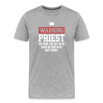 Priester Katholischer christlicher Priester - Männer Premium Bio T-Shirt - Grau meliert - Vorne - Damien (186cm)