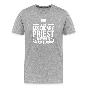 Priester Katholischer christlicher Priester - Männer Premium Bio T-Shirt - Grau meliert - Vorne - Damien (186cm)
