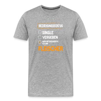 Fleischer Beziehungsstatus Fleischer Metzger - Männer Premium Bio T-Shirt - Grau meliert - Vorne - Damien (186cm)