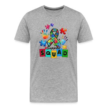 Autisme Super-héros Soignant Puzzle Enfants Anormaux - T-shirt bio Premium Homme - gris chiné - Devant - Damien (186cm)